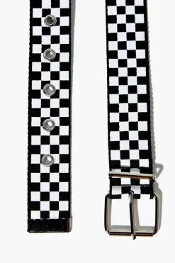 Checkered Print Belt