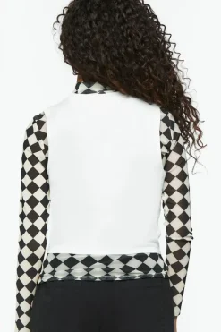 Checkered Print & Cloud Graphic Combo Tee