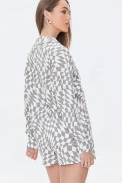 Checkered Print Shirt & Shorts Set