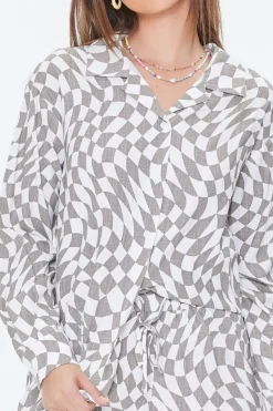 Checkered Print Shirt & Shorts Set
