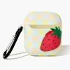 Checkered Strawberry Earbuds Case