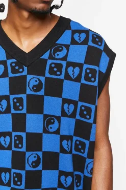 Checkered Yin Yang Sweater Vest