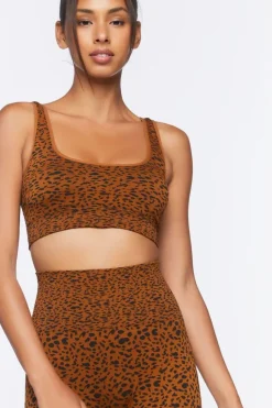 Cheetah Print Longline Sports Bra