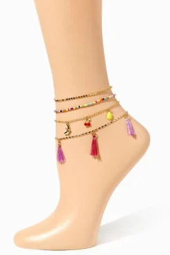 Cherry Charm Chain Anklet Set
