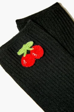 Cherry Print Crew Socks