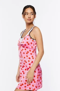 Cherry Print Mini Cami Dress