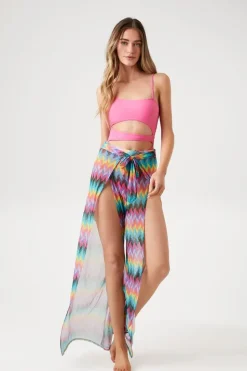 Chevron Print Swim Cover-Up Pants