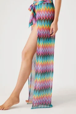 Chevron Print Swim Cover-Up Pants