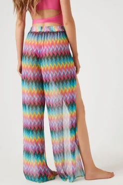Chevron Print Swim Cover-Up Pants
