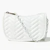 Chevron Quilted Baguette Shoulder Bag