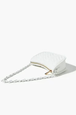 Chevron Quilted Baguette Shoulder Bag