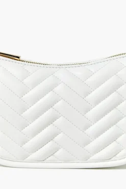 Chevron Quilted Baguette Shoulder Bag