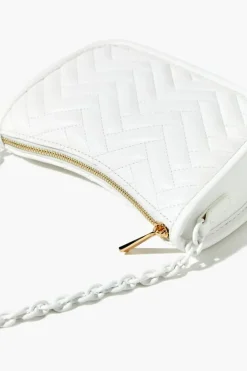 Chevron Quilted Baguette Shoulder Bag