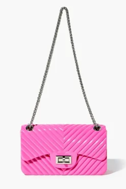 Chevron-Quilted Chain Crossbody Bag