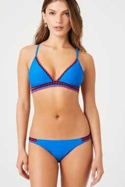 Chevron-Trim Bikini Bottoms