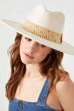 Chevron-Trim Brushed Fedora