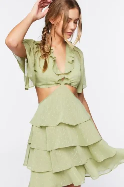 Chiffon Cutout Mini Dress
