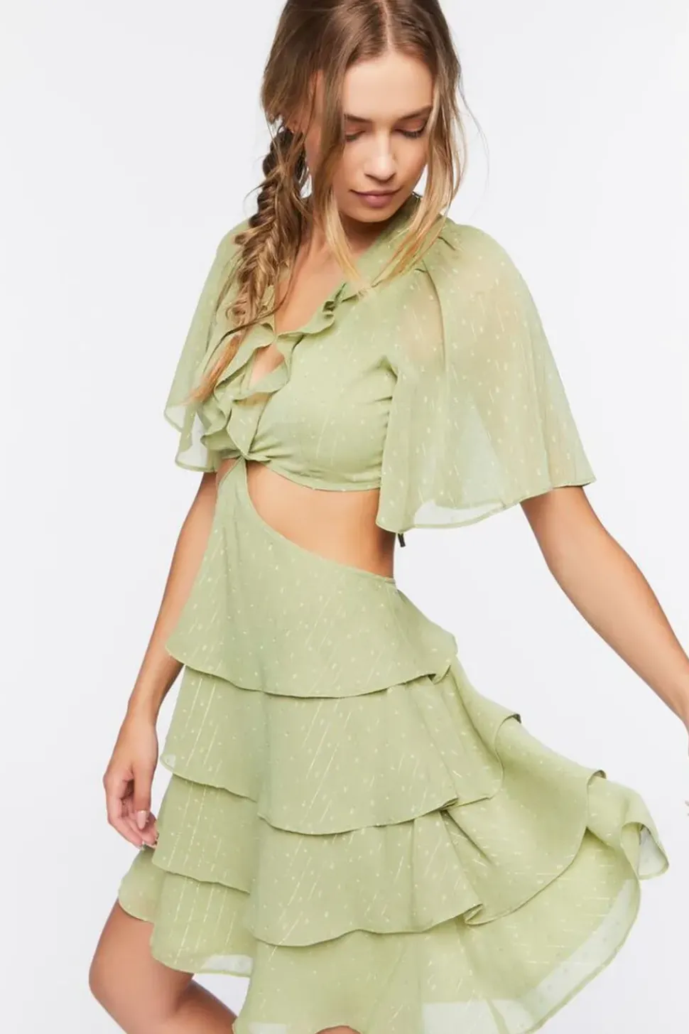 Chiffon Cutout Mini Dress