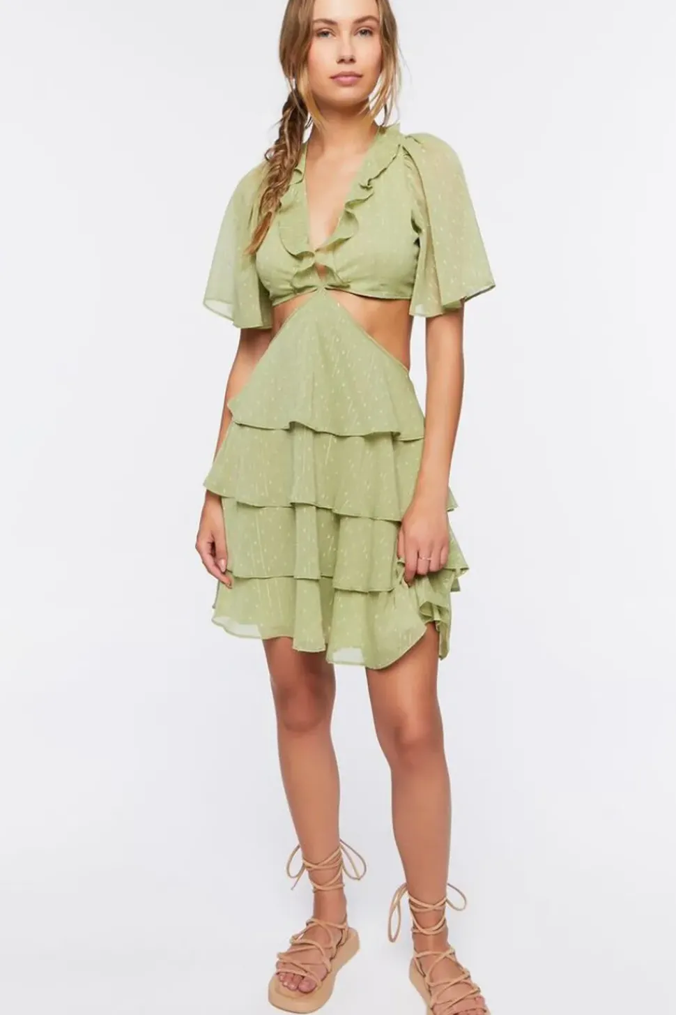Chiffon Cutout Mini Dress