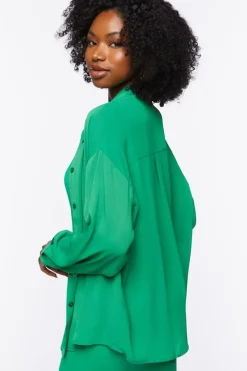 Chiffon Drop-Sleeve Shirt