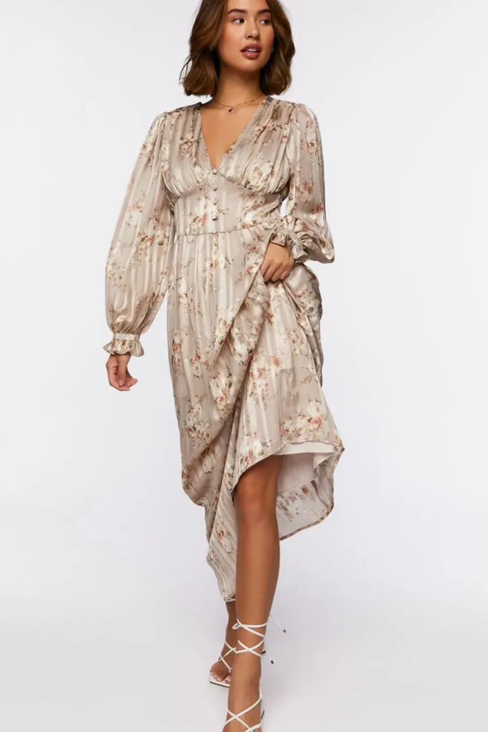 Chiffon Floral Print Maxi Dress