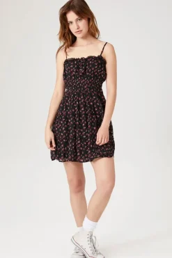 Chiffon Floral Print Mini Dress