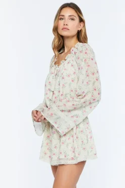 Chiffon Floral Print Romper