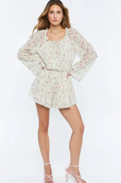 Chiffon Floral Print Romper