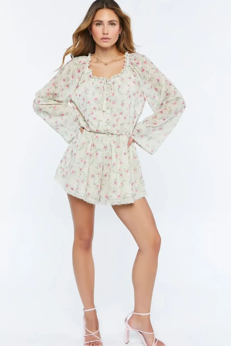 Chiffon Floral Print Romper