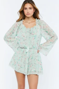 Chiffon Floral Print Romper