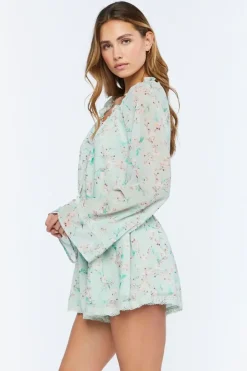 Chiffon Floral Print Romper
