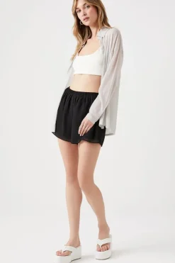 Chiffon High-Rise Shorts