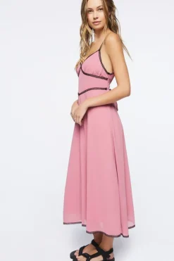 Chiffon Lace-Trim Dress