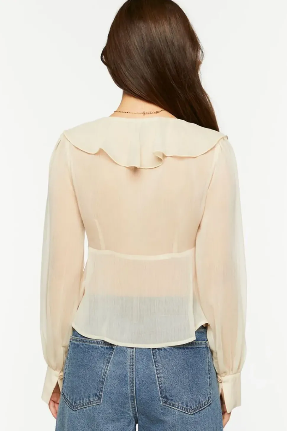 Chiffon Split-Front Flounce Top