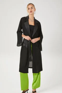 Chiffon Tie-Front Kimono
