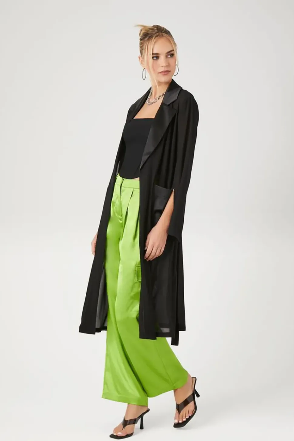 Chiffon Tie-Front Kimono