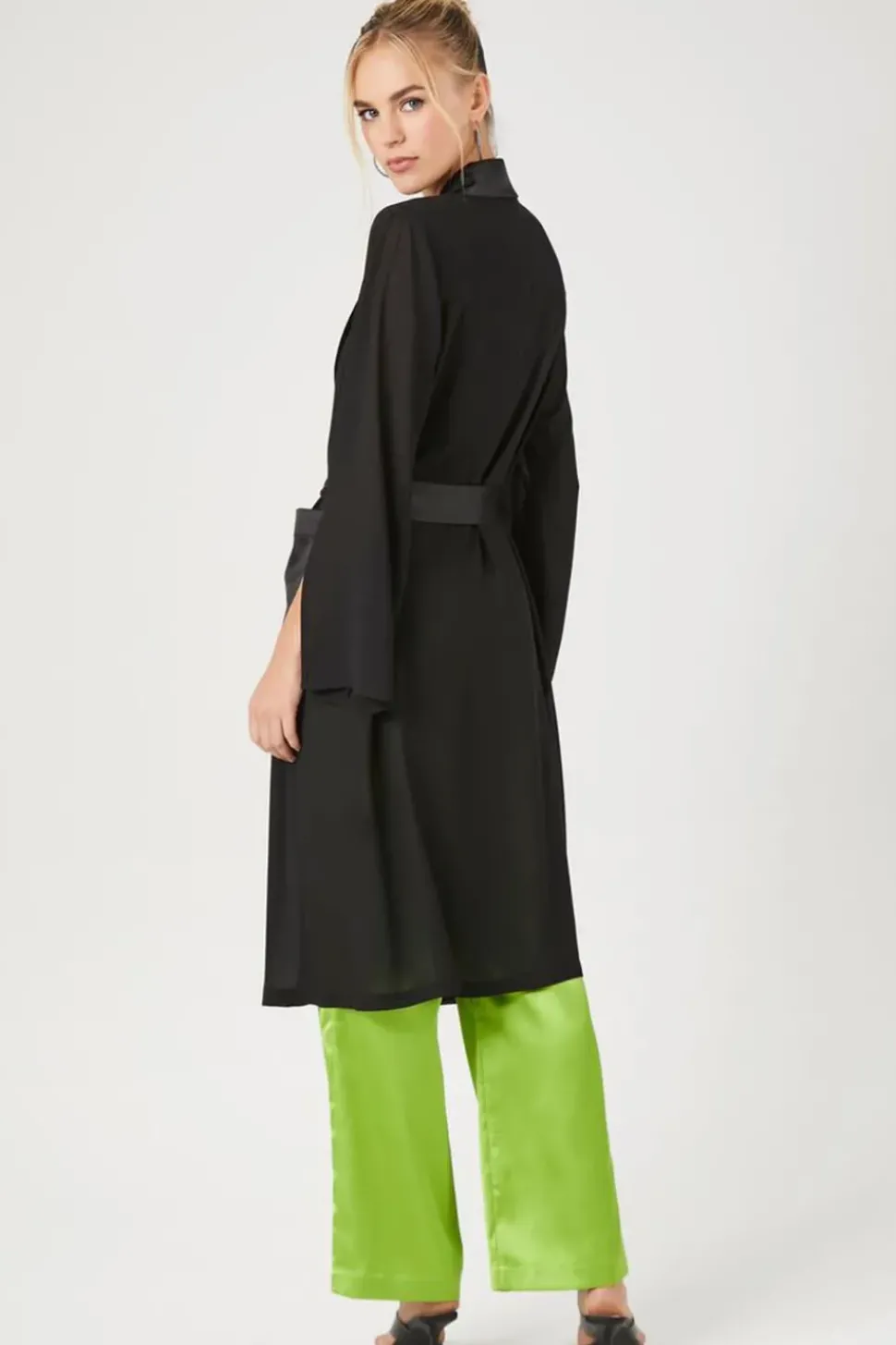 Chiffon Tie-Front Kimono