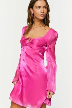 Chiffon Tie-Front Mini Dress