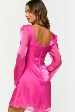 Chiffon Tie-Front Mini Dress