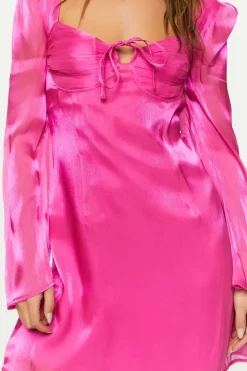Chiffon Tie-Front Mini Dress