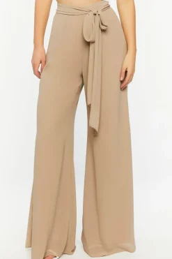 Chiffon Tie-Waist Wide-Leg Pants