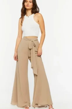 Chiffon Tie-Waist Wide-Leg Pants