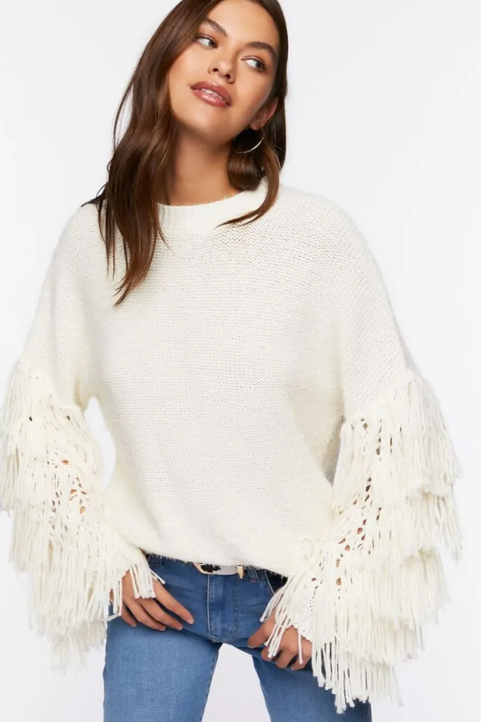 Chunky Fringe-Trim Sweater