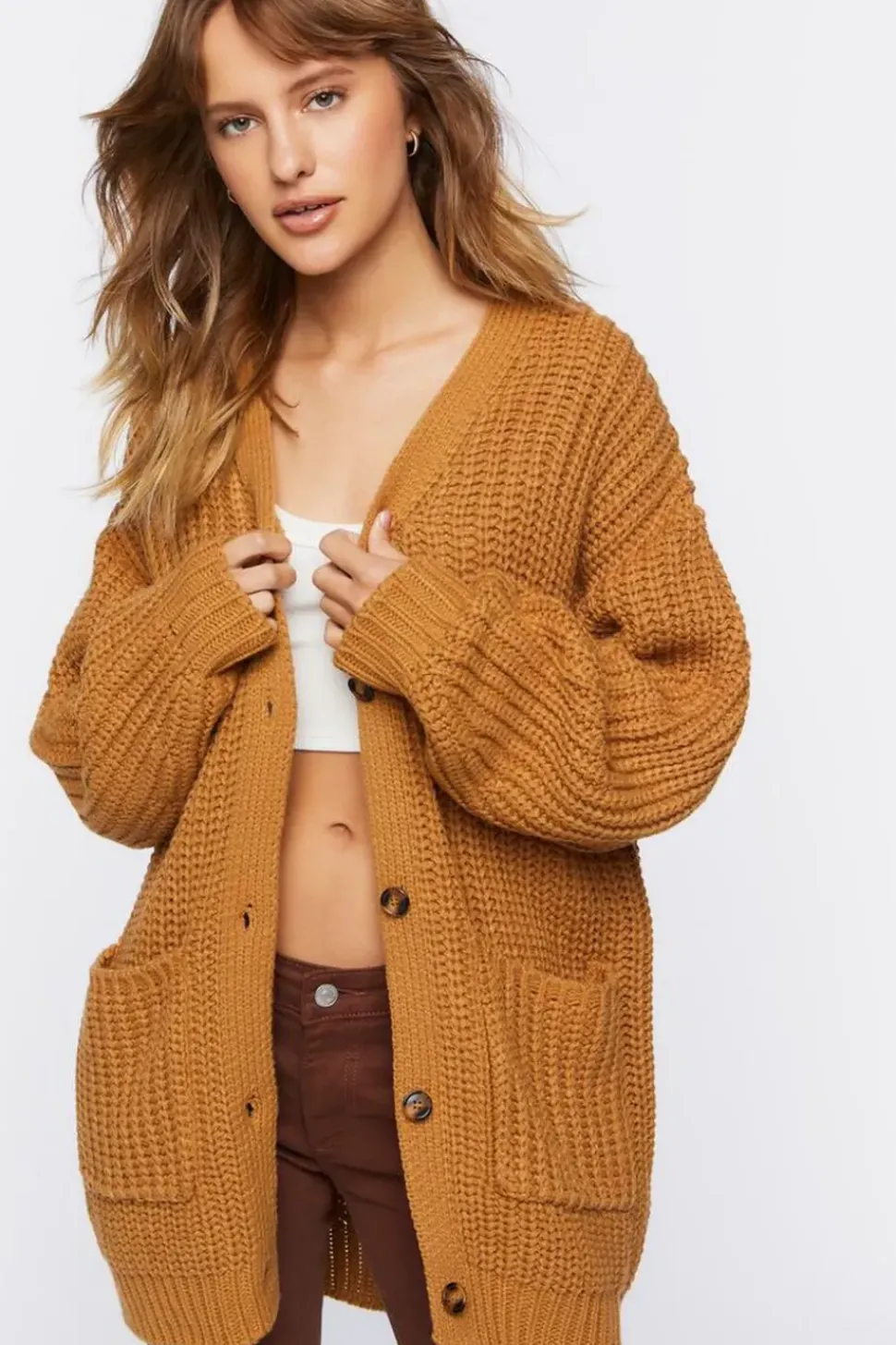 Chunky Knit Cardigan Sweater