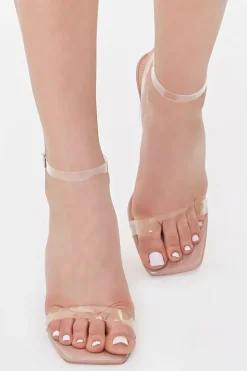 Clear Ankle-Strap Lucite Heels