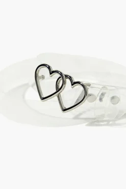 Clear Dual Heart-Buckle Belt