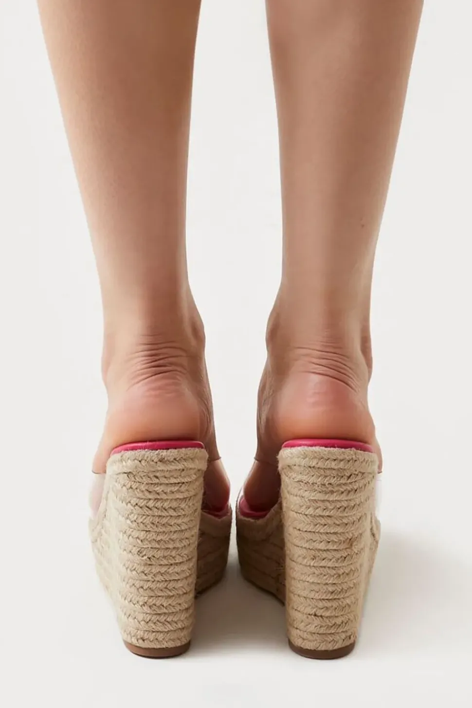 Clear-Vamp Espadrille Wedges