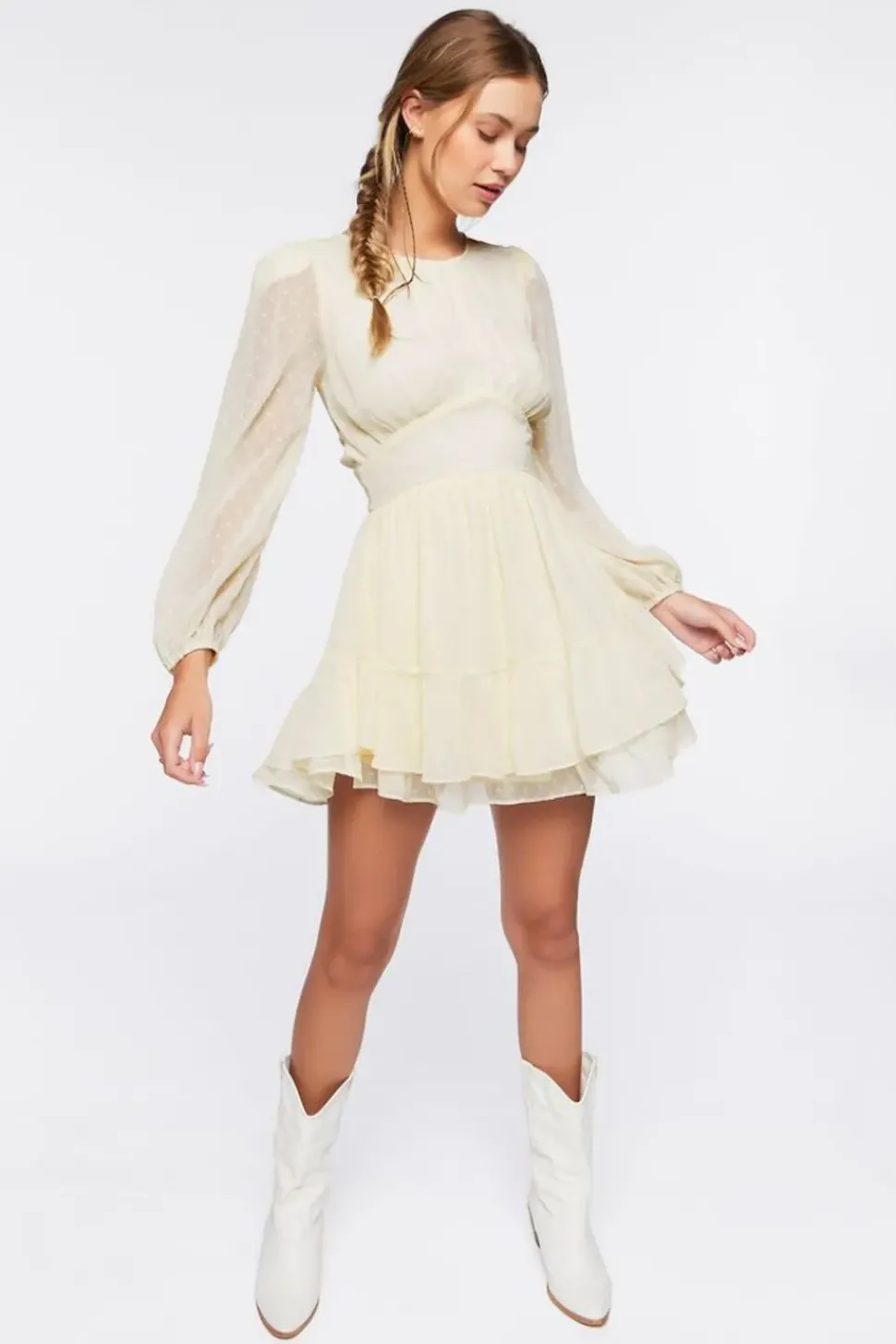 Clip Dot Cutout Mini Dress