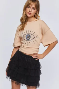 Clip Dot Tiered Mini Skirt