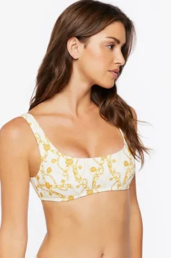 Coin & Chain Print Bikini Top